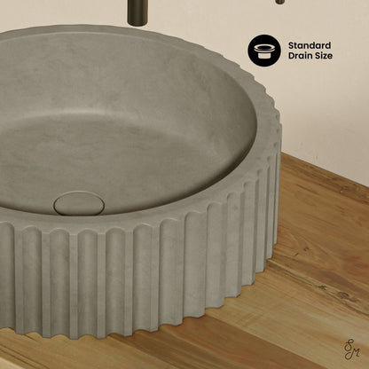 Lafayette 16" Round Concrete Vessel Sink in Taupe