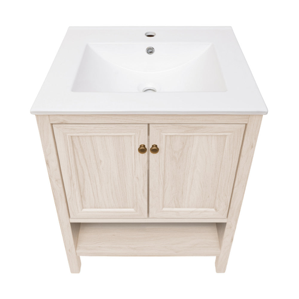 Chateau 24" Freestanding Bathroom Vanity in White Oak with Sink Top