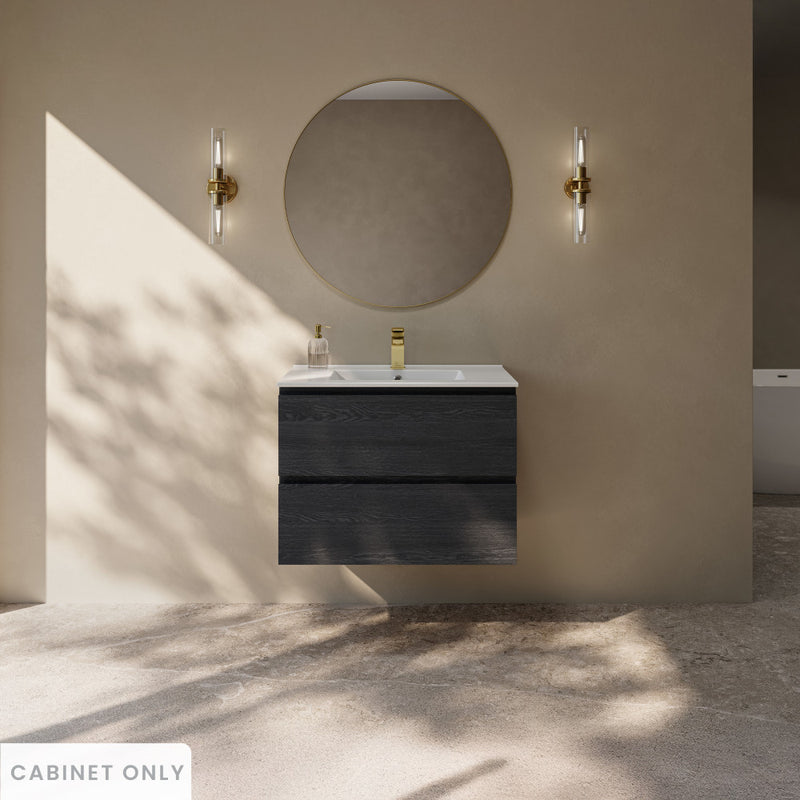 Liberte 30" Wall-Mounted Bathroom Vanity Cabinet without Top in Black Oak