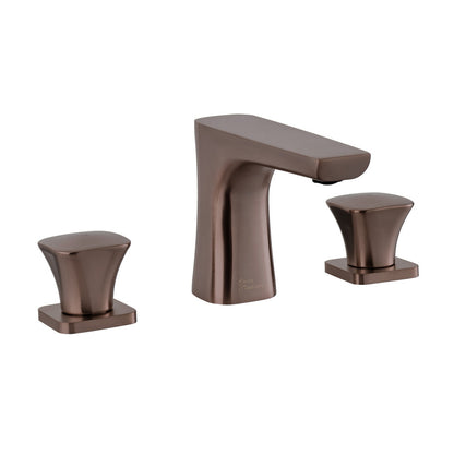 Widespread bathroom faucet in oil rubbed bronze, 8-inch, 2-handle design.