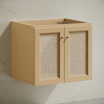 Classe 24" Wall-Mounted Bathroom Vanity in Natural Oak without Sink Top