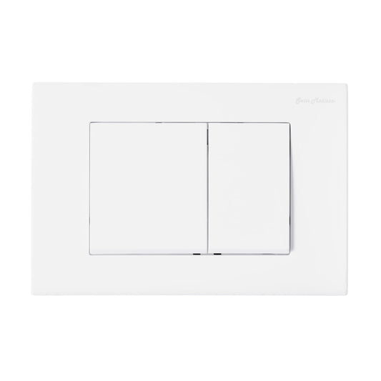 Concorde Wall Mount Dual Flush Actuator Plate with Square Push Buttons in Matte White