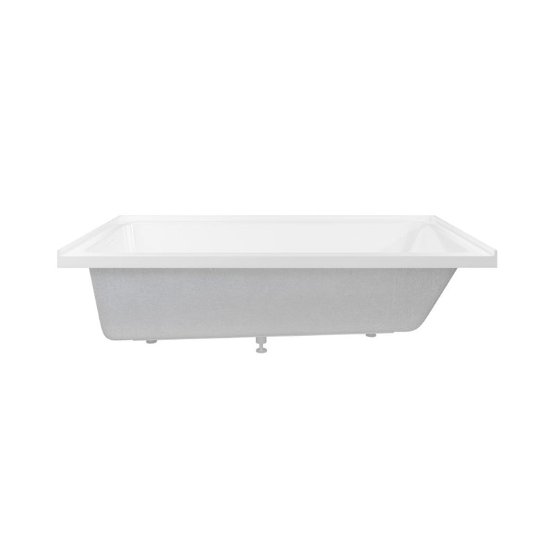 Voltaire 72 x 36 Left Drain Soaking Alcove Bathtub in Glossy White with Integrated Armrest