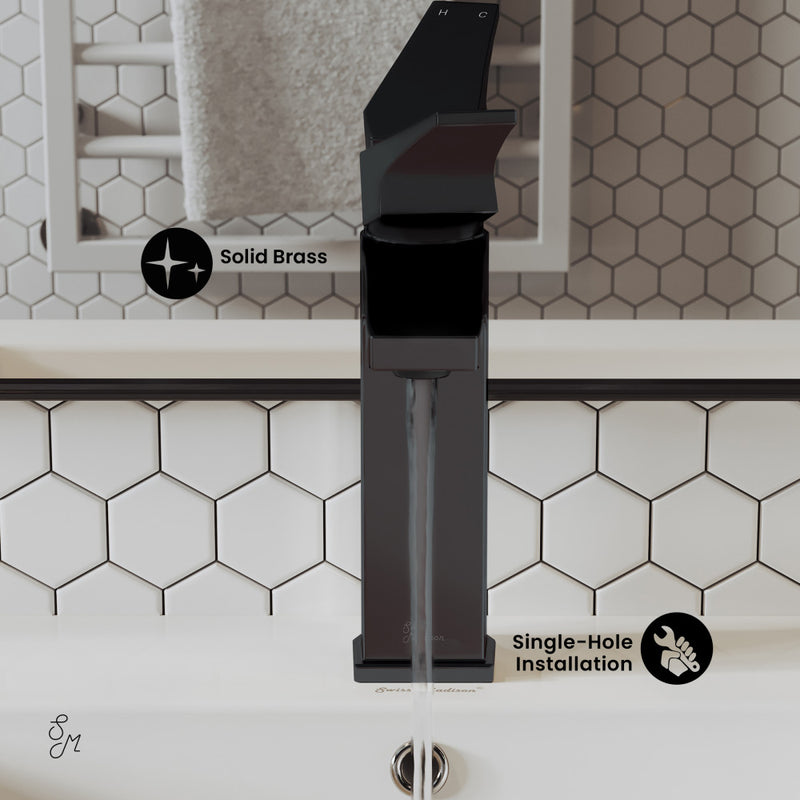 Voltaire Single Hole, Single-Handle, Bathroom Faucet in Matte Black