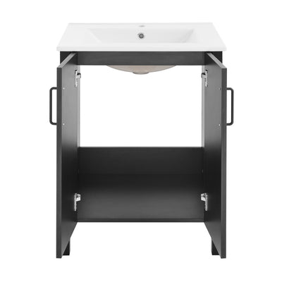 Avallon 24" Freestanding Bathroom Vanity in Black with Sink Top