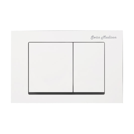 Concorde Wall Mount Dual Flush Actuator plate with Square Push Buttons in White