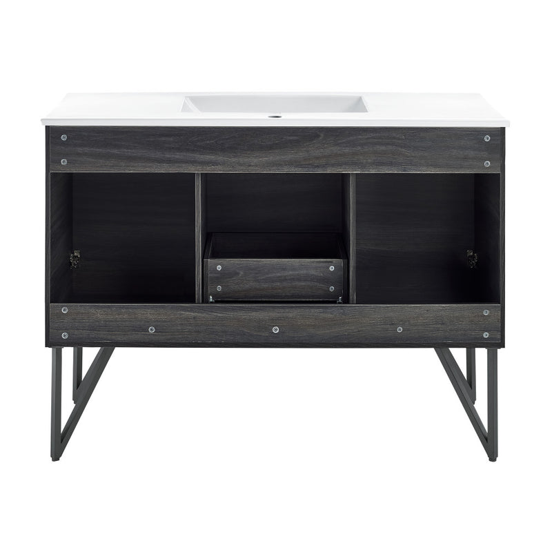 Annecy 48" Freestanding Bathroom Vanity in Black Walnut with Sink Top