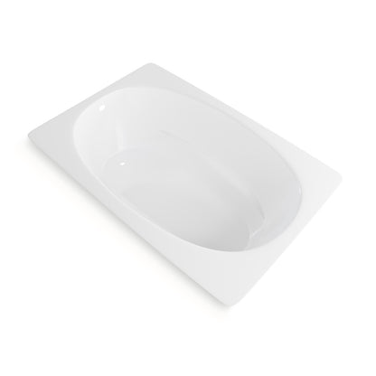 Claire 60 x 42 Oval Drop-in Reversible Drain Soaking Bathtub in Glossy White