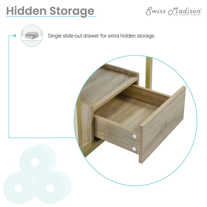 Beau 24" Open Shelf Natural Oak Frame Freestanding Bathroom Vanity with Sink Top