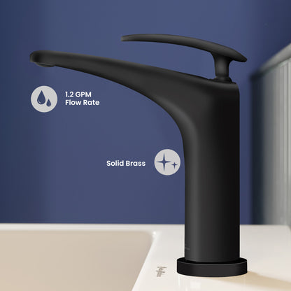 Sublime Single Hole, Single-Handle, Bathroom Faucet in Matte Black