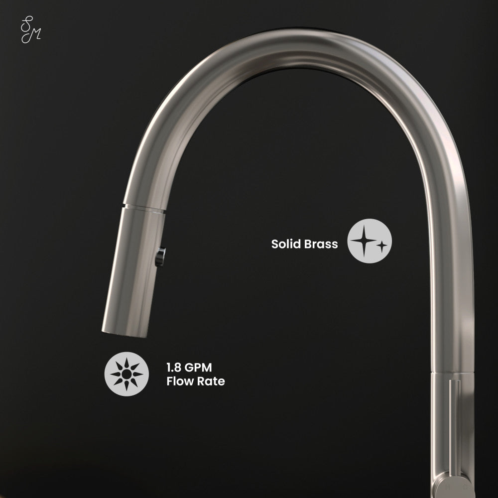 Chalet Single Handle, Pull-Down Kitchen Faucet in Brushed Nickel