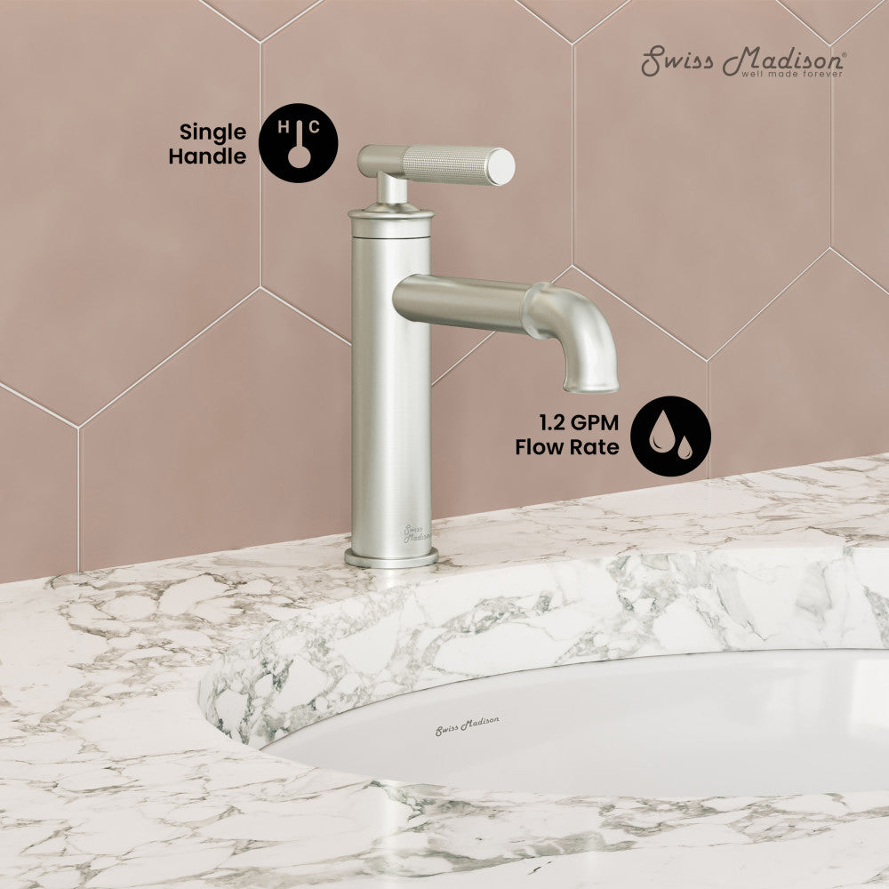 Avallon Single Hole, Single-Handle Sleek, Bathroom Faucet in Brushed Nickel