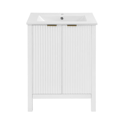 Bastille 24" Freestanding Bathroom Vanity in White with Sink Top