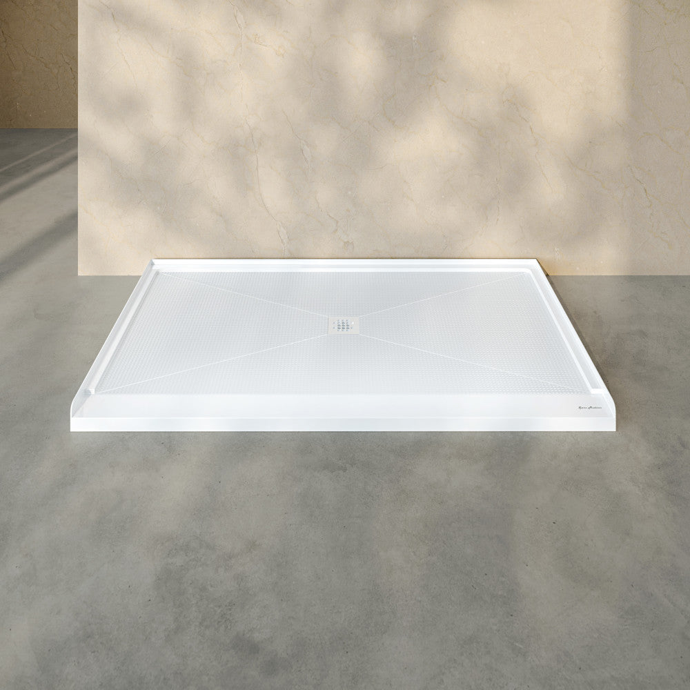 Alliance 64 x 36 ADA Shower Pan Base with Center Drain in Glossy White