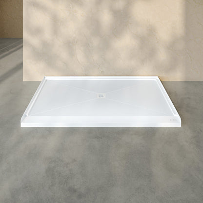 Alliance 64 x 36 ADA Shower Pan Base with Center Drain in Glossy White