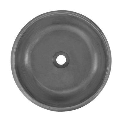 Lisse 17.5" Round Concrete Vessel Bathroom Sink in Dark Gray