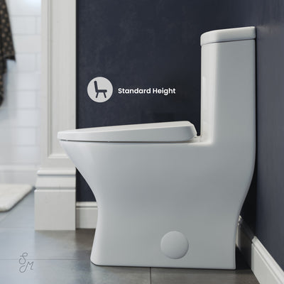 Sublime II One-Piece 10" Rough-in 1.1/1.6 GPF Dual Top Flush Round Compact Toilet in Glossy White (6 - Pack)