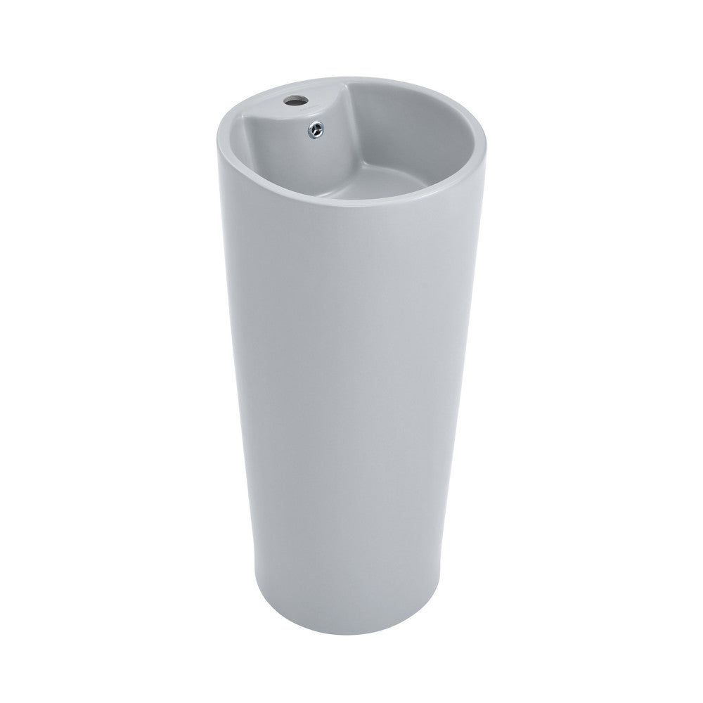 Monaco Circular Basin Pedestal Sink Matte Gray