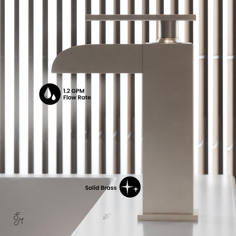 Concorde Single Hole, Single-Handle, Waterfall Bathroom Faucet in Brushed Nickel