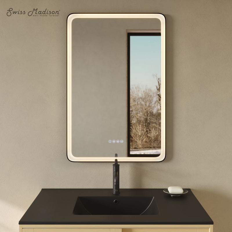 Carre 24" x 36" Rectangular LED Anti-Fog Smart Mirror with Bluetooth