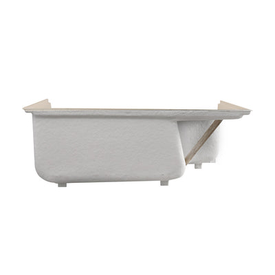 Aquatique 60" x 32" Single Threshold Shower Base With Right Hand Drain and Integral Left Hand Seat in Biscuit