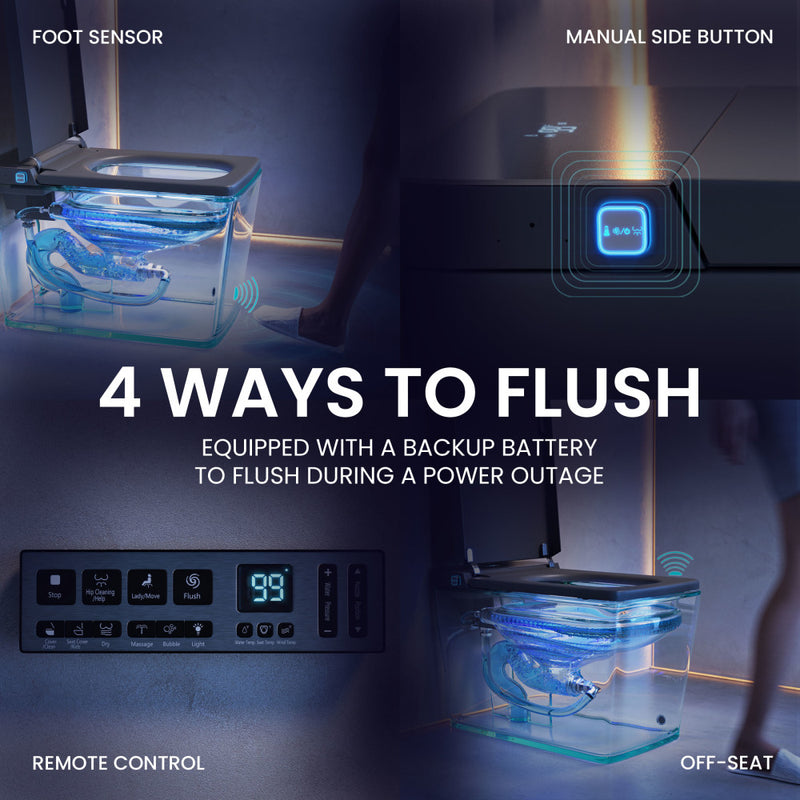 Concorde One Piece Smart Toilet 1.28 GPF in Matte Gray with Heated Bidet, Air Drying, Night Light, Foot Sensor