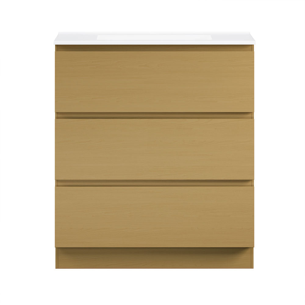 Liberte 30" Freestanding Bathroom Vanity in Natural Oak with Sink Top