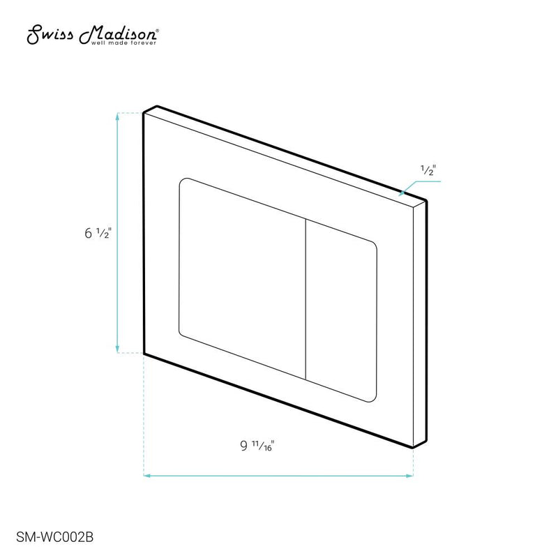 Wall Mount Dual Flush Actuator plate in Matte Black