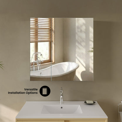 Cache 30 x 30 Rectangle Recessed/Wall Mount Medicine Cabinet with Mirrored Sides