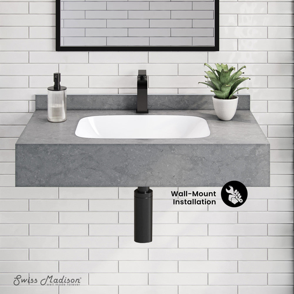 Avancer 36'' Wall Mount Sink In Charcoal Gray