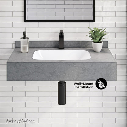 Avancer 36'' Wall Mount Sink In Charcoal Gray