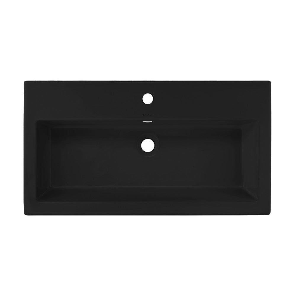Voltaire 32" Rectangle Wall-Mounted Sink in Matte Black