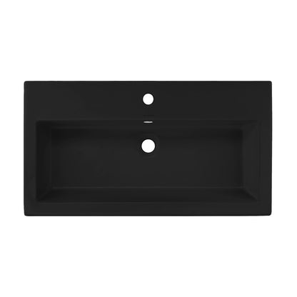 Voltaire 32" Rectangle Wall-Mounted Sink in Matte Black