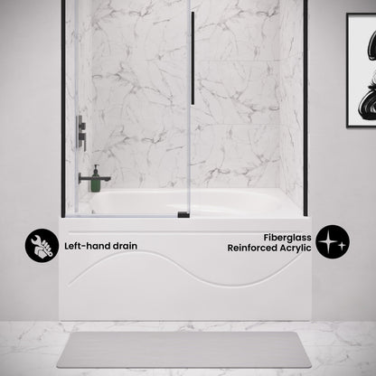 Ivy 48'' x 32" Bathtub with Apron Left Hand Drain in White