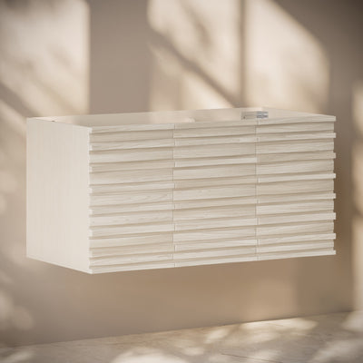 Cascade 48" Wall-Mounted Bathroom Vanity Cabinet without Top in White Oak