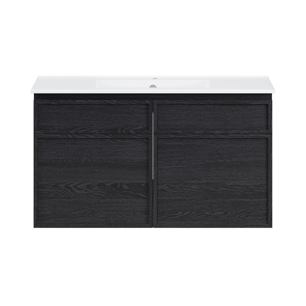 St. Tropez 36" Wall-Mounted Bathroom Vanity in Black Oak with Sink Top