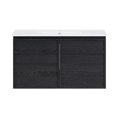 St. Tropez 36" Wall-Mounted Bathroom Vanity in Black Oak with Sink Top