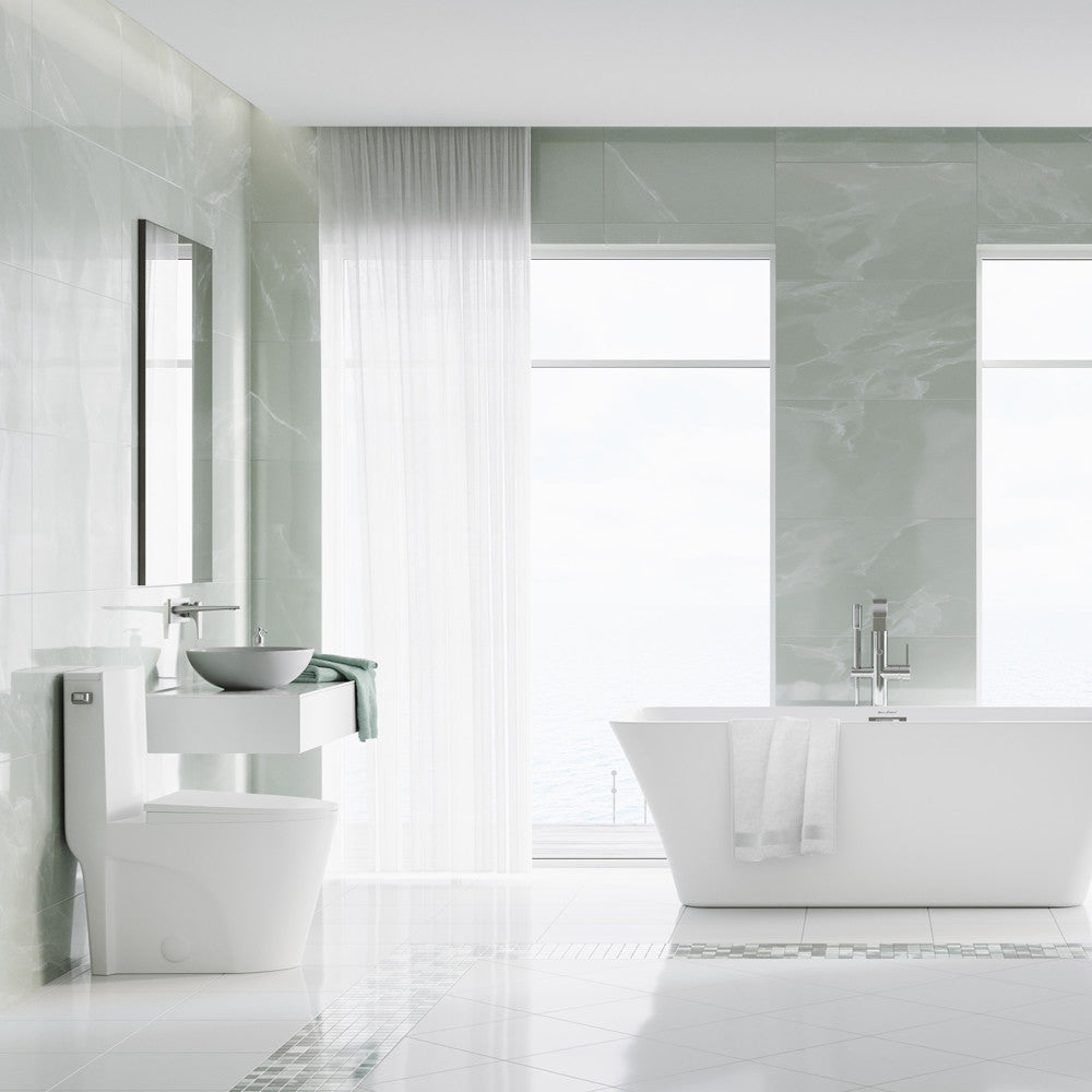 St. Tropez One-Piece 10" Rough-in 1.28 GPF Left Flush Elongated Toilet in Glossy White (6 - Pack)