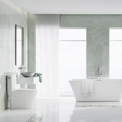 St. Tropez One-Piece 10" Rough-in 1.28 GPF Left Flush Elongated Toilet in Glossy White (6 - Pack)