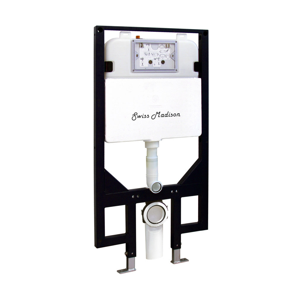 Calice Wall-Hung Toilet Bundle 0.8/1.6 GPF Dual Flush in Glossy White with Flush Plate