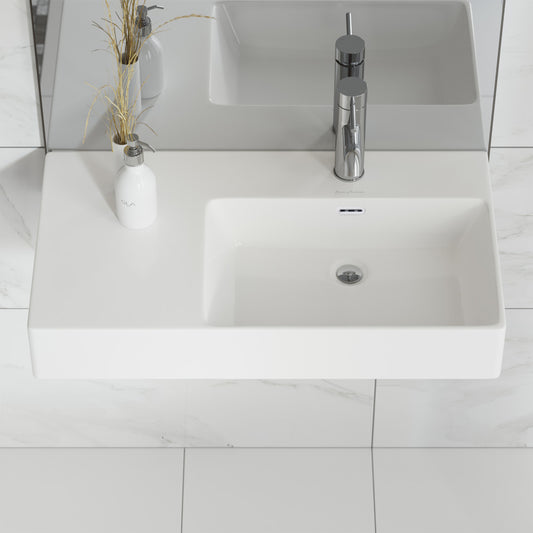St. Tropez 30" Rectangle Wall-Mounted Sink with Right Side Faucet Mount