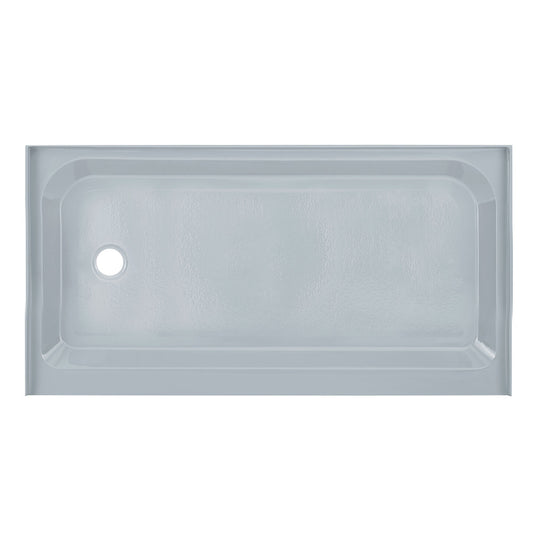 Voltaire 60" x 32" Single-Threshold, Left-Hand Drain, Shower Base in Gray