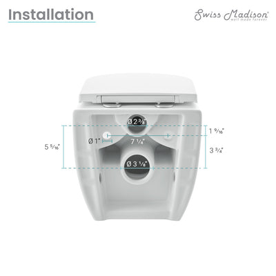 Ivy Wall-Hung Toilet Bundle 0.8/1.6 GPF Dual Flush in Glossy White with Flush Plate