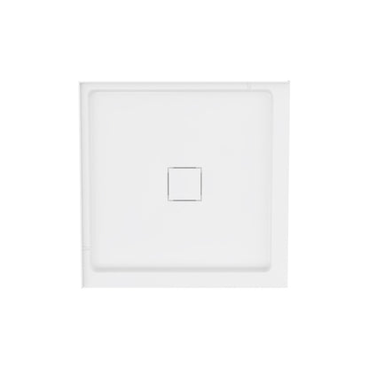 Carlton Marquette 34 x 34 Shower Pan Base with Center Drain in Glossy White