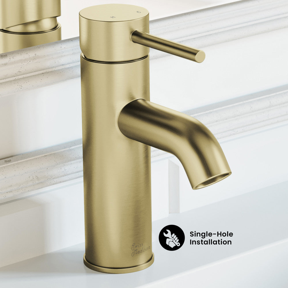 Ivy Single Hole, Single-Handle, Bathroom Faucet in Brushed Gold