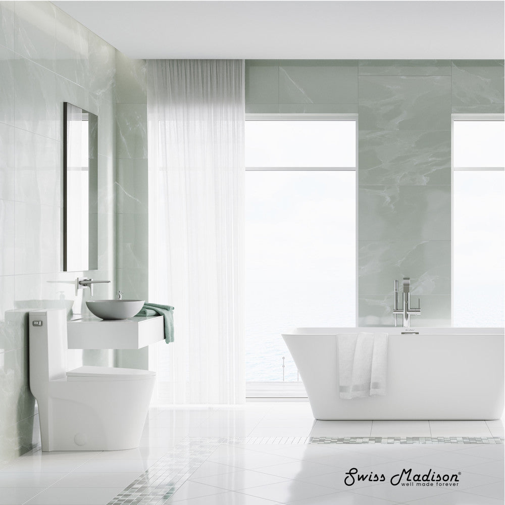 St. Tropez One-Piece 10" Rough-in 1.28 GPF Left-Hand Vortex Flush Elongated Toilet in Matte White