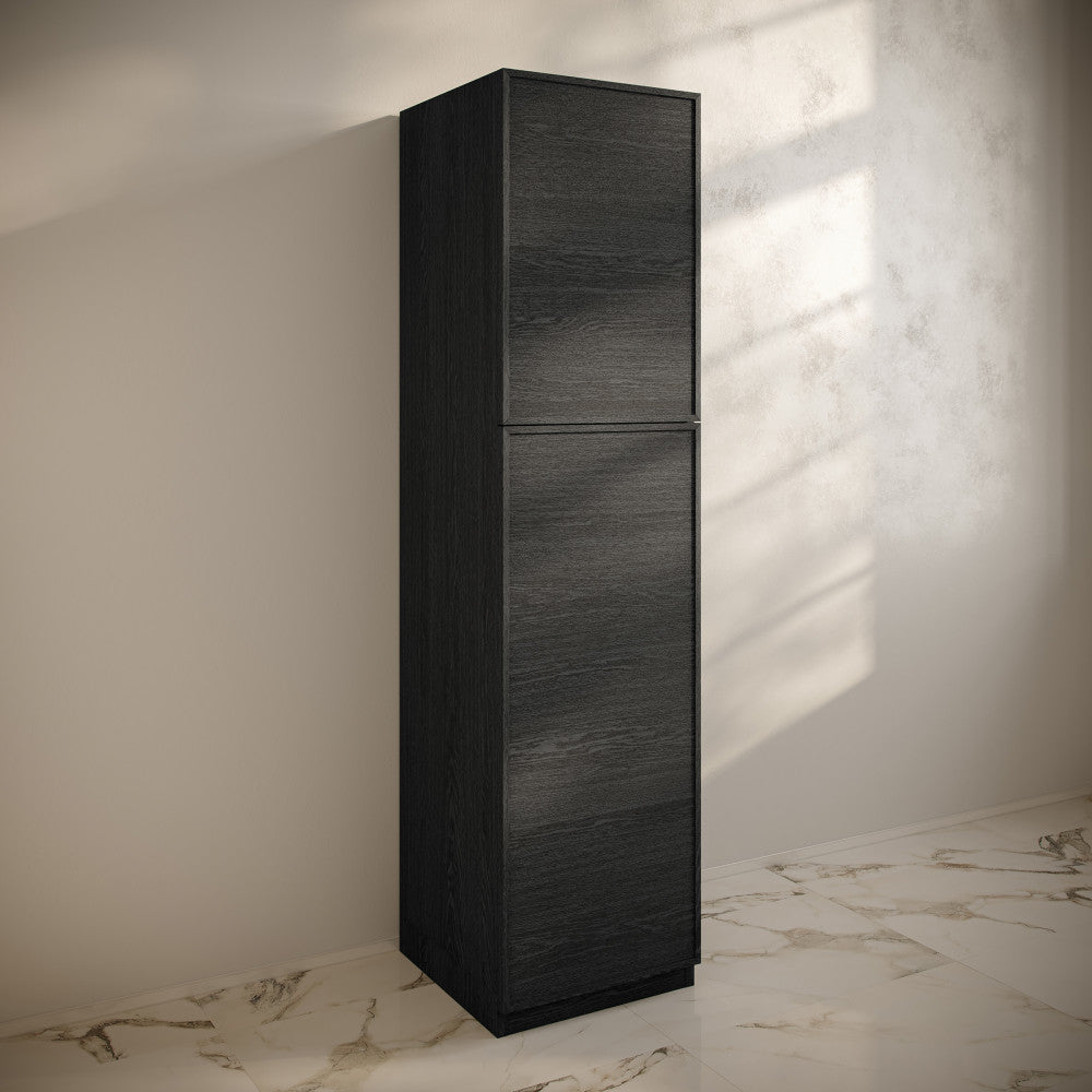 St. Tropez 15 x 15 x 60 Freestanding Linen Cabinet in Black Oak