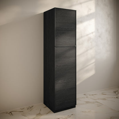 St. Tropez 15 x 15 x 60 Freestanding Linen Cabinet in Black Oak