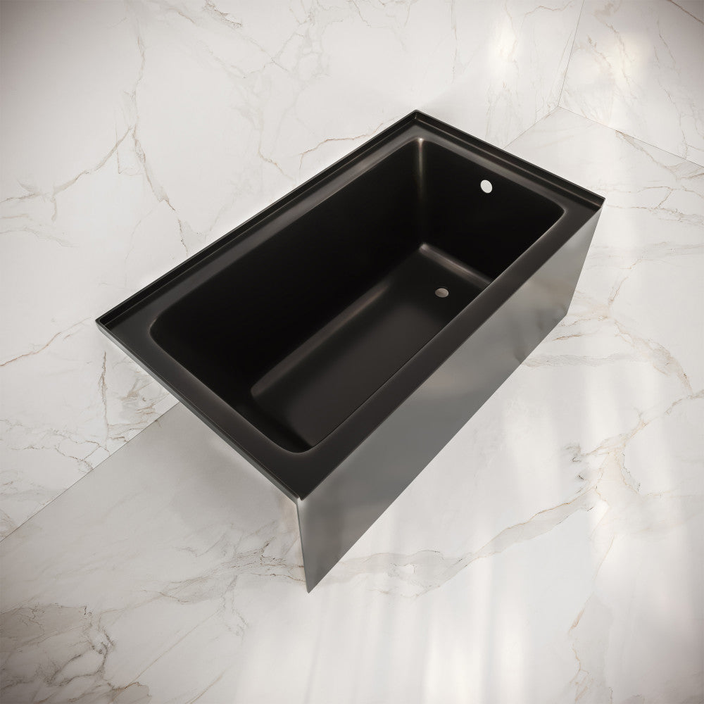 Voltaire 54 x 30 Skirted Right Drain Soaking Apron Bathtub in Glossy Black