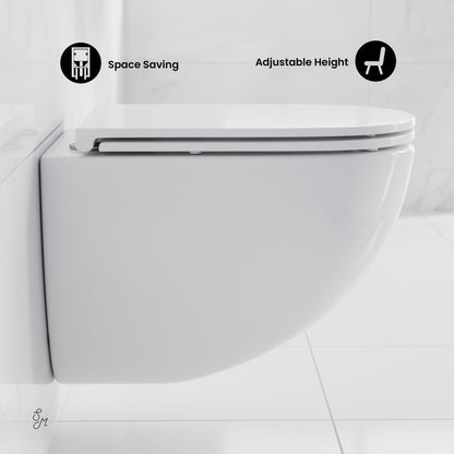 St. Tropez Wall-Hung Toilet Bundle 0.8/1.6 GPF Dual Flush in Glossy White with Black Flush Plate